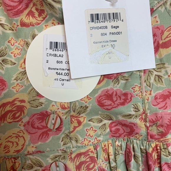 NEW April Cornell Cornelloki White Petticoat Green Floral Bustle Dress Se… - Picture 4 of 8